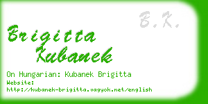 brigitta kubanek business card